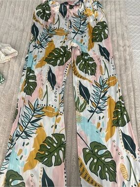 Floral Scrunchie with Pink & Green Print